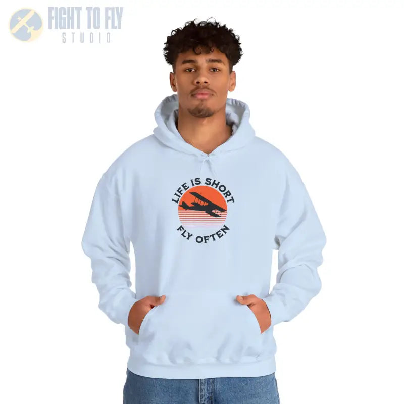 Life is Short - Fly Often - Unisex Heavy Blend™ Hooded Sweatshirt - Hoodie - Gifts for pilots - Aviation apparel