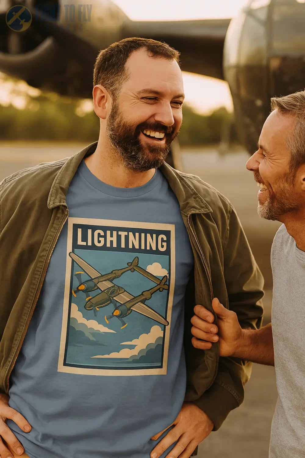 P-38 Lightning Premium Full Graphic T-Shirt - Pilot gifts - WWII warbird t-shirt