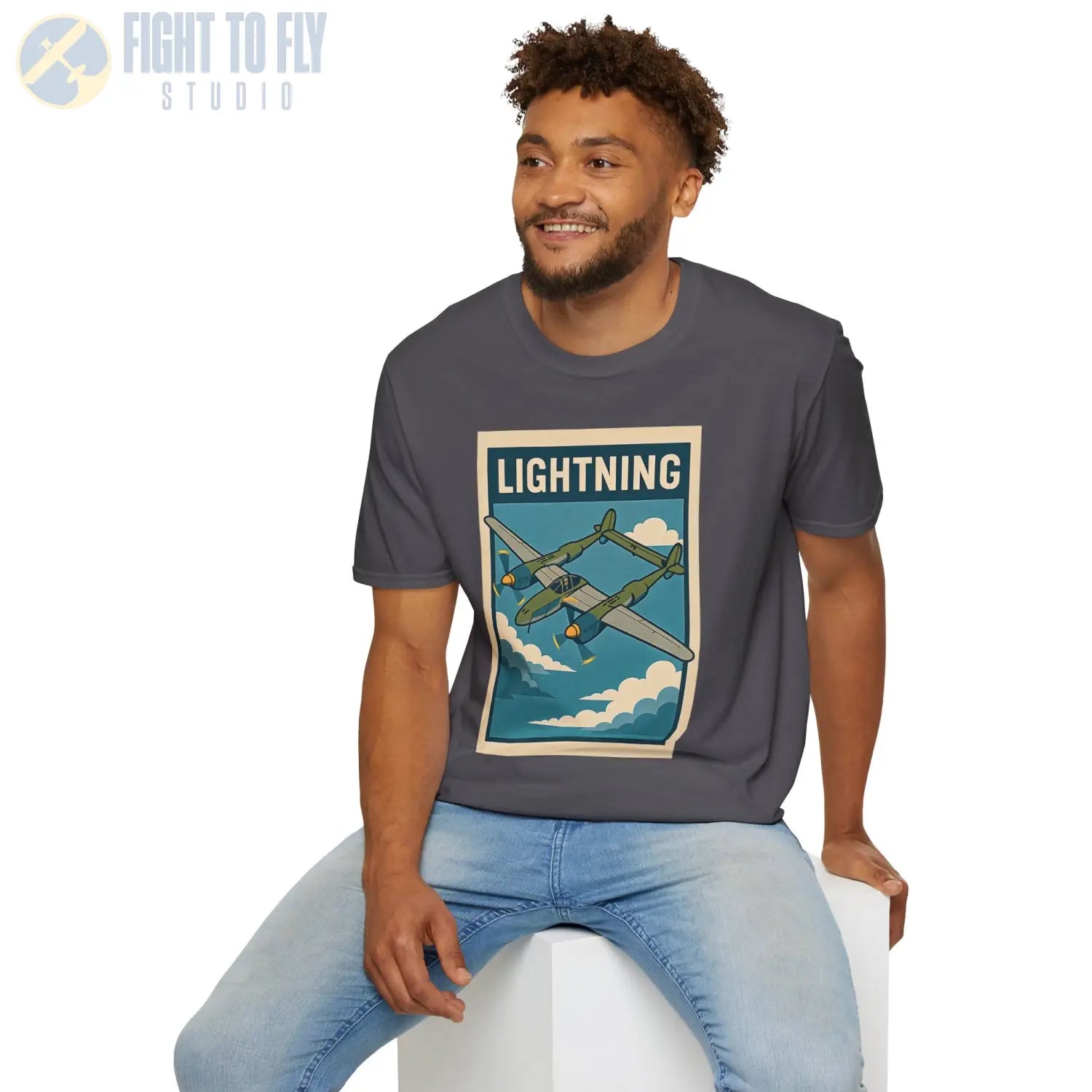 P-38 Lightning Premium Full Graphic T-Shirt - Pilot gifts - WWII warbird t-shirt