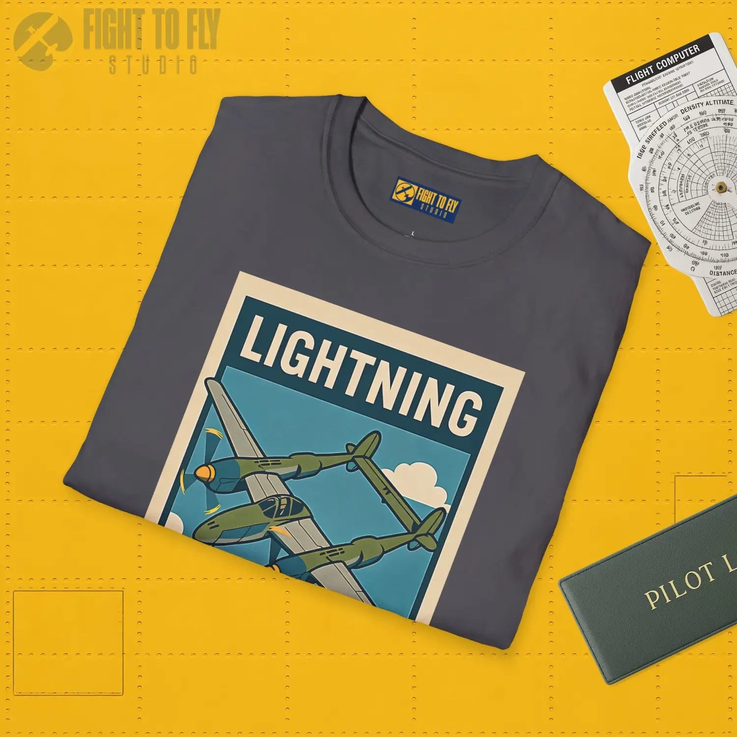 P-38 Lightning Premium Full Graphic T-Shirt - Pilot gifts - WWII warbird t-shirt