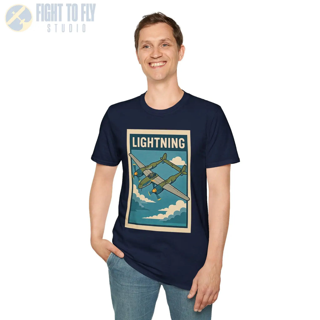 P-38 Lightning Premium Full Graphic T-Shirt - Pilot gifts - WWII warbird t-shirt