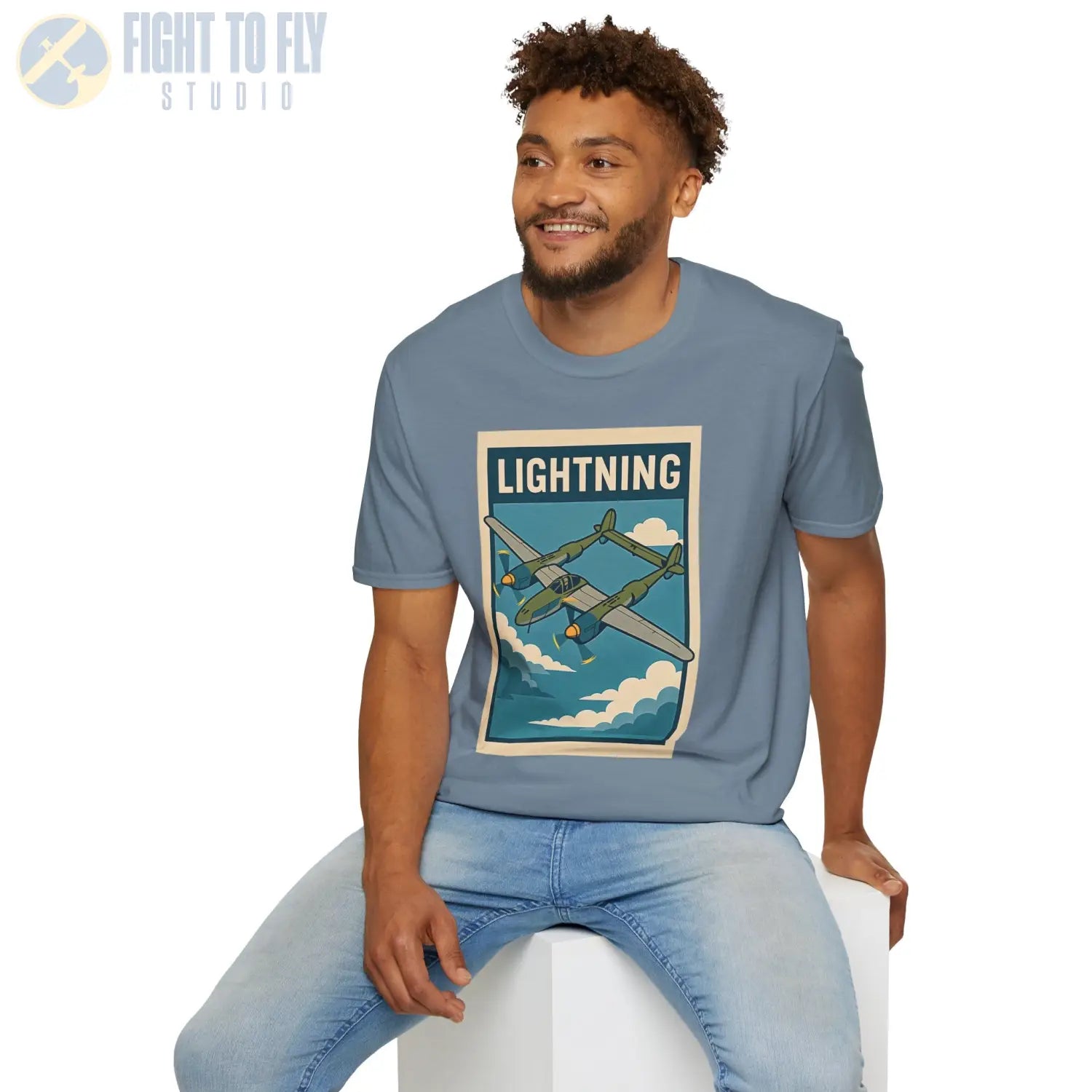 P-38 Lightning Premium Full Graphic T-Shirt - Pilot gifts - WWII warbird t-shirt