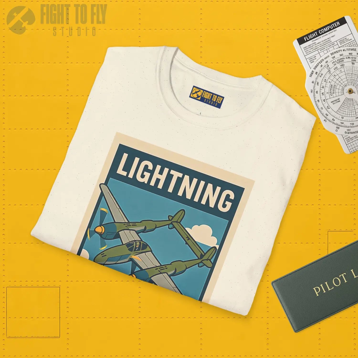 P-38 Lightning Premium Full Graphic T-Shirt - Pilot gifts - WWII warbird t-shirt