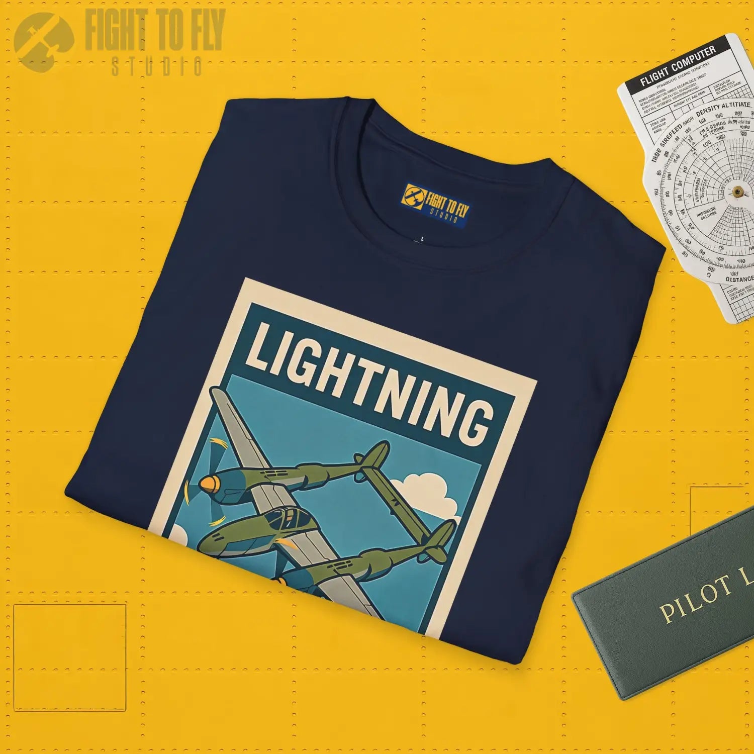 P-38 Lightning Premium Full Graphic T-Shirt - Pilot gifts - WWII warbird t-shirt