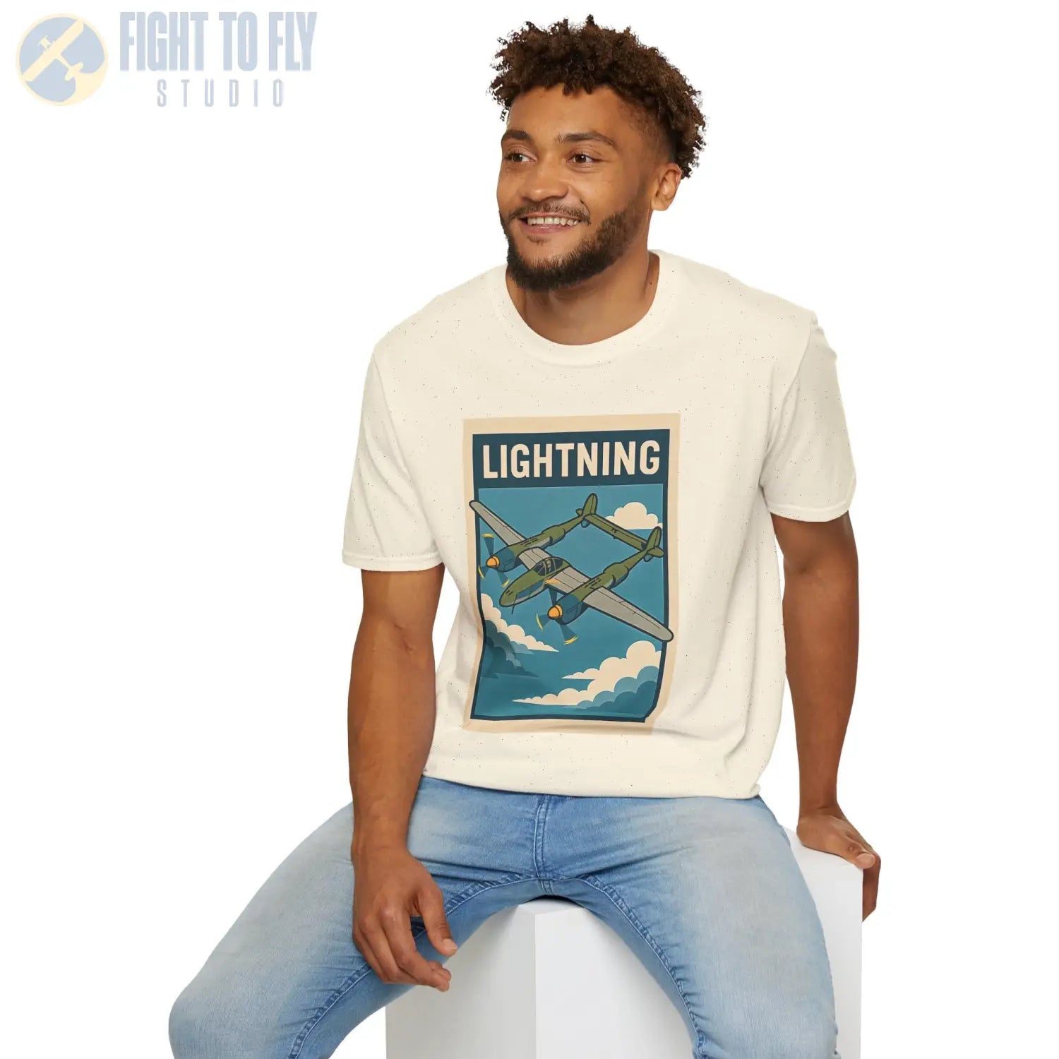P-38 Lightning Premium Full Graphic T-Shirt - Pilot gifts - WWII warbird t-shirt