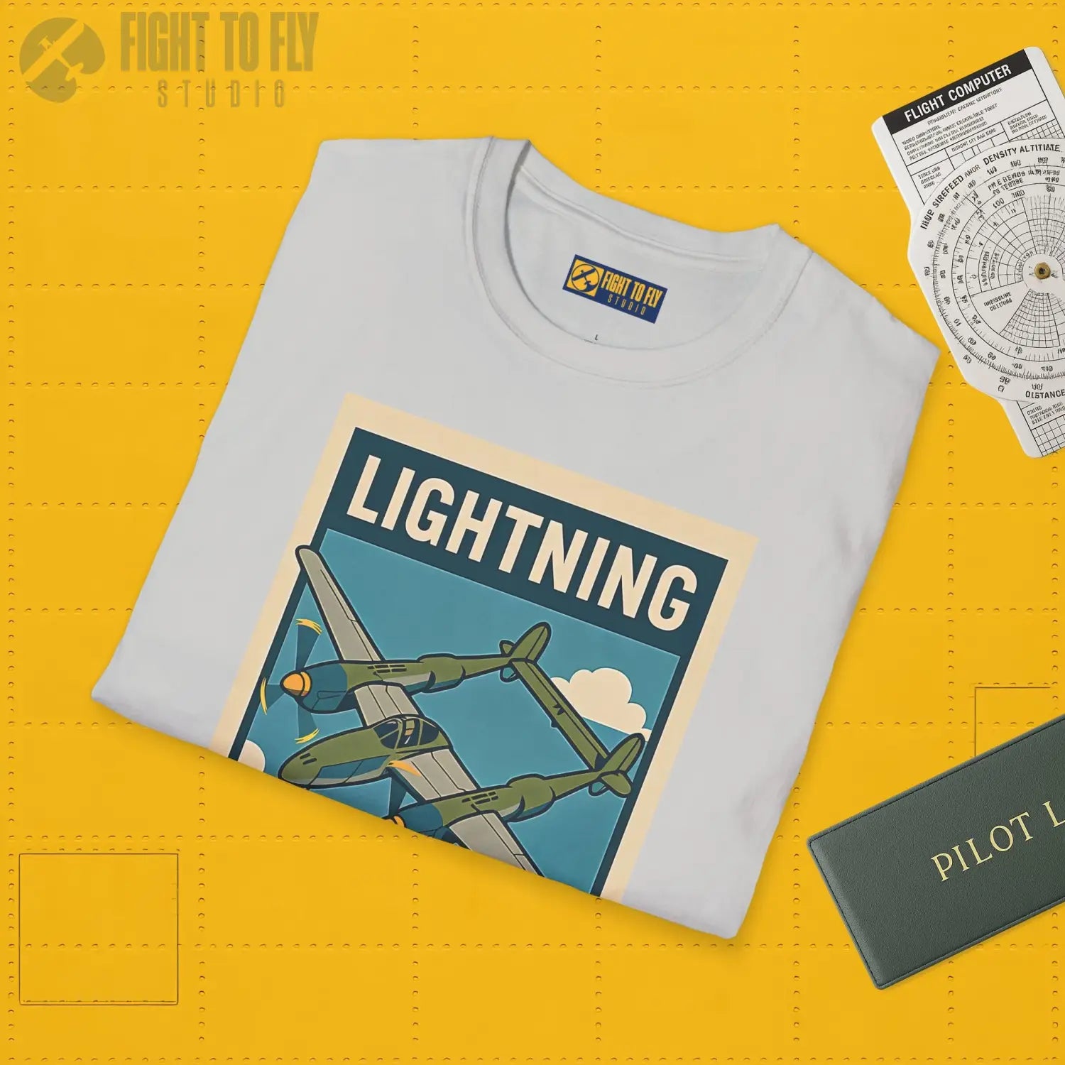 P-38 Lightning Premium Full Graphic T-Shirt - Pilot gifts - WWII warbird t-shirt