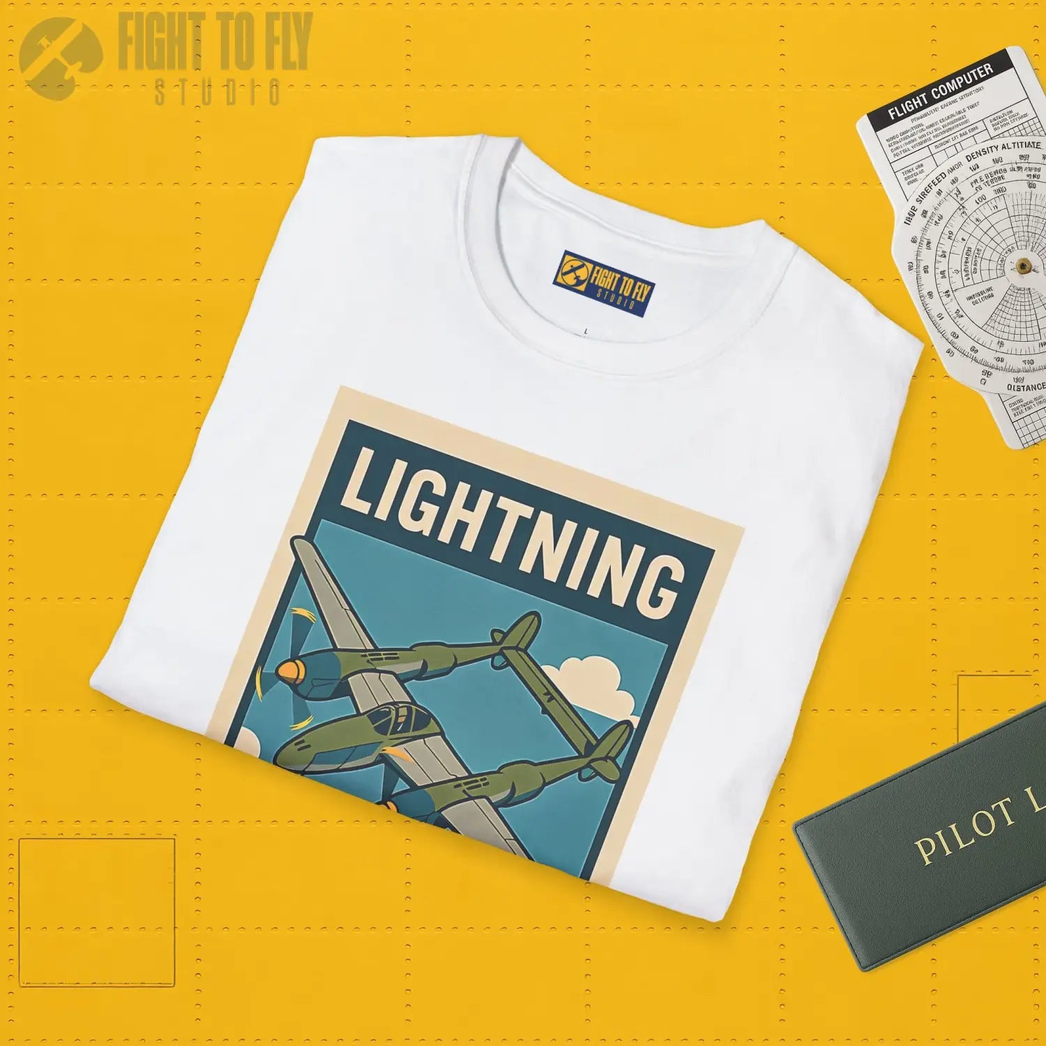 P-38 Lightning Premium Full Graphic T-Shirt - Pilot gifts - WWII warbird t-shirt