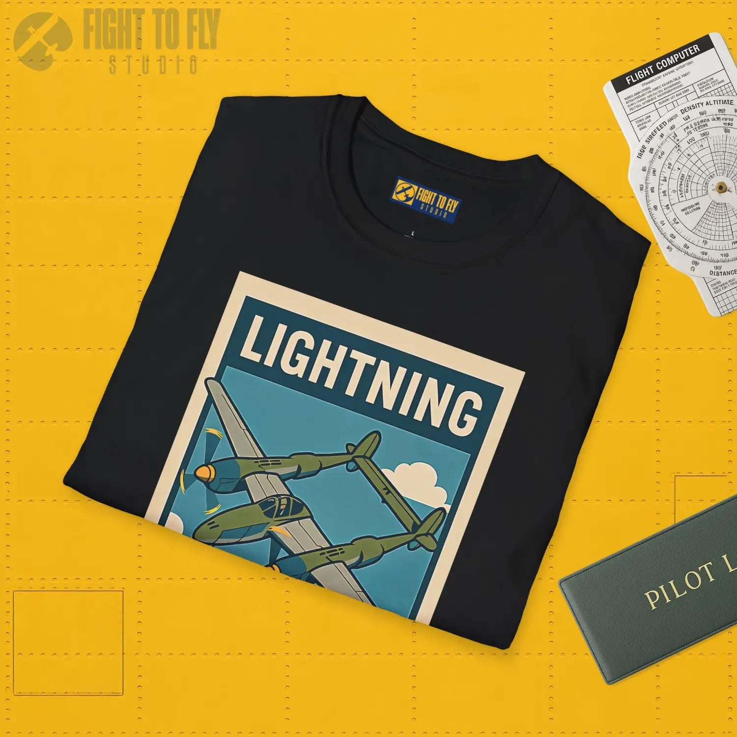 P-38 Lightning Premium Full Graphic T-Shirt - Pilot gifts - WWII warbird t-shirt