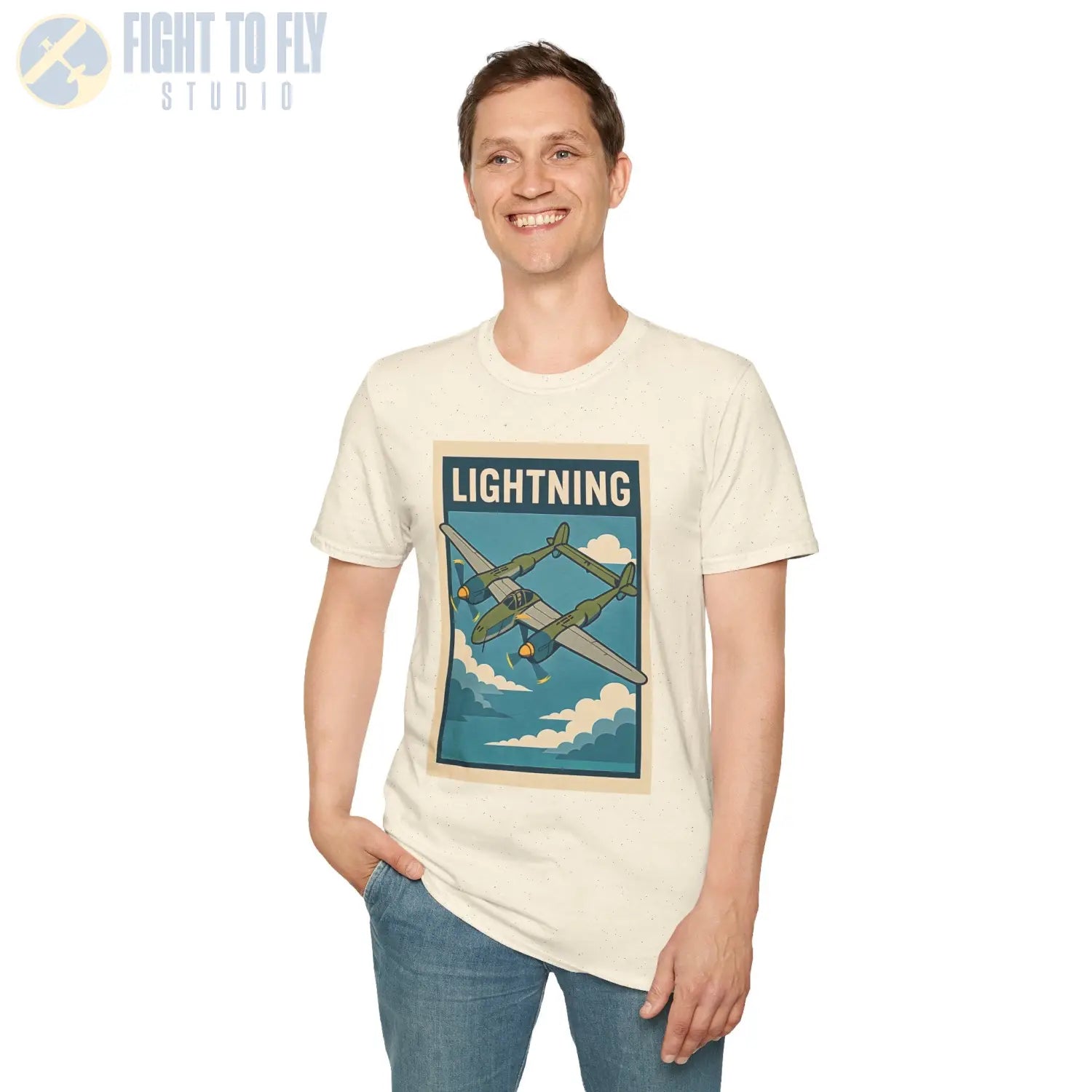 P-38 Lightning Premium Full Graphic T-Shirt - Pilot gifts - WWII warbird t-shirt