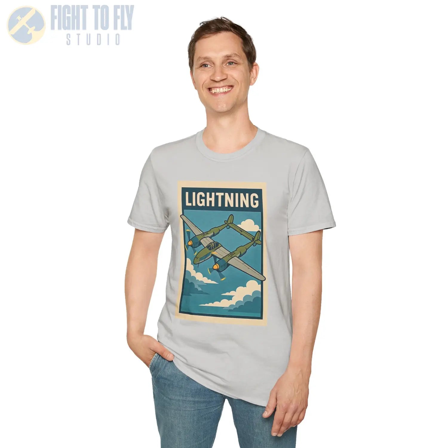 P-38 Lightning Premium Full Graphic T-Shirt - Pilot gifts - WWII warbird t-shirt