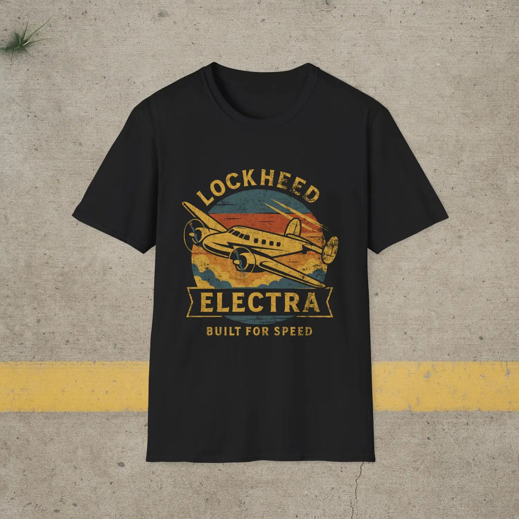 Lockheed Electra “Built for Speed” Retro T-Shirt - Pilot gifts - WWII warbird t-shirt