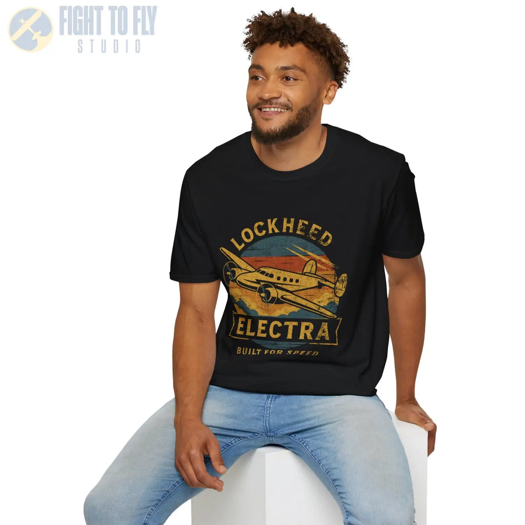 Lockheed Electra “Built for Speed” Retro T-Shirt - Pilot gifts - WWII warbird t-shirt