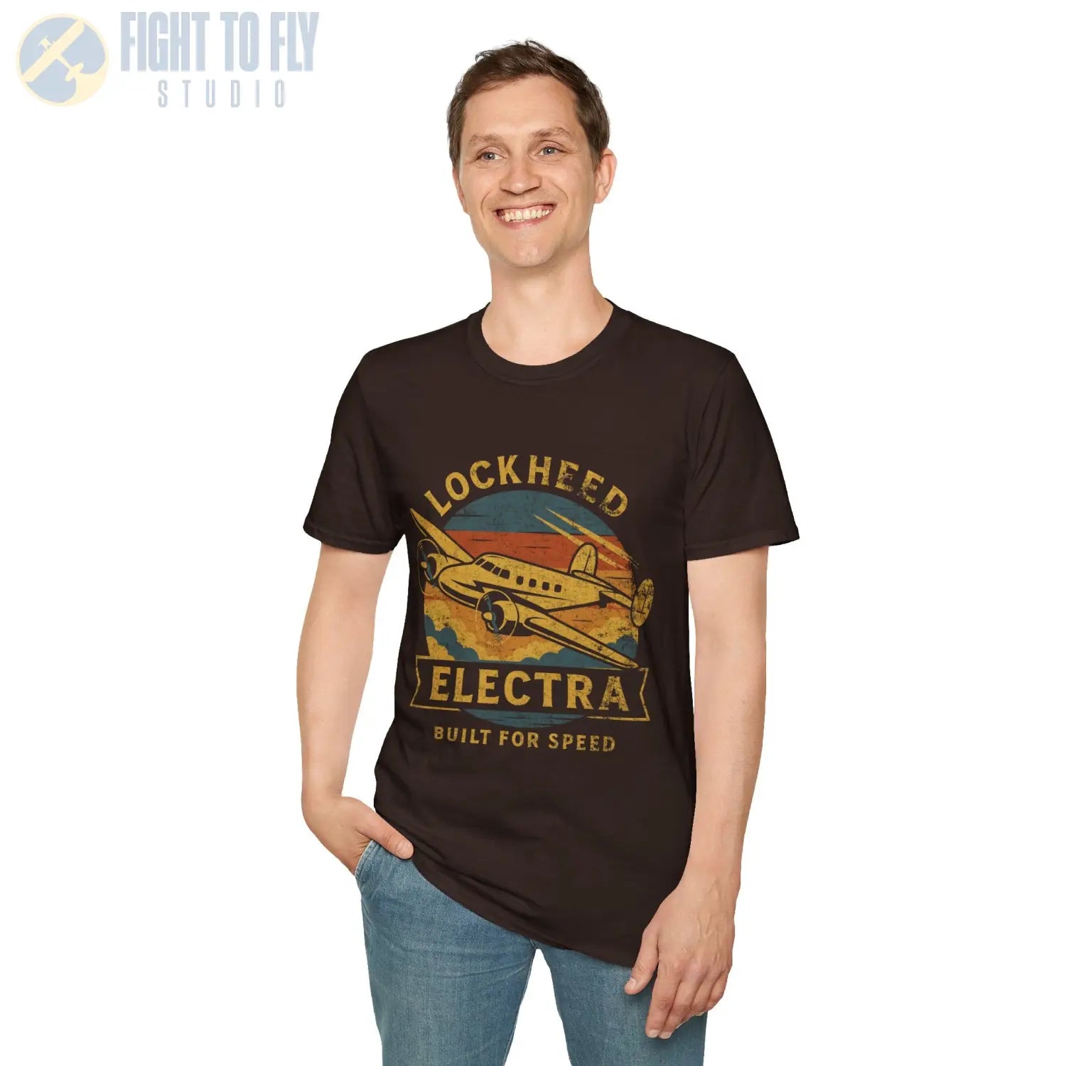 Lockheed Electra “Built for Speed” Retro T-Shirt - Pilot gifts - WWII warbird t-shirt