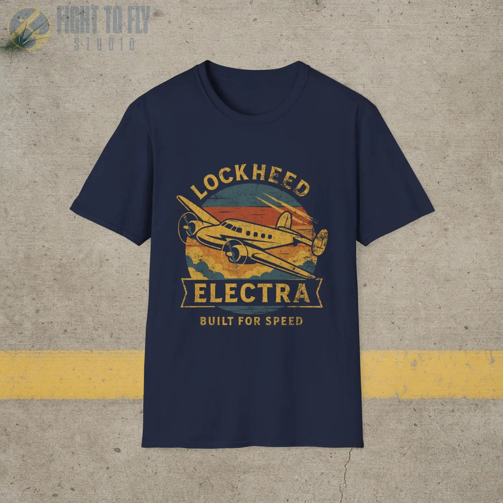 Lockheed Electra “Built for Speed” Retro T-Shirt - Pilot gifts - WWII warbird t-shirt