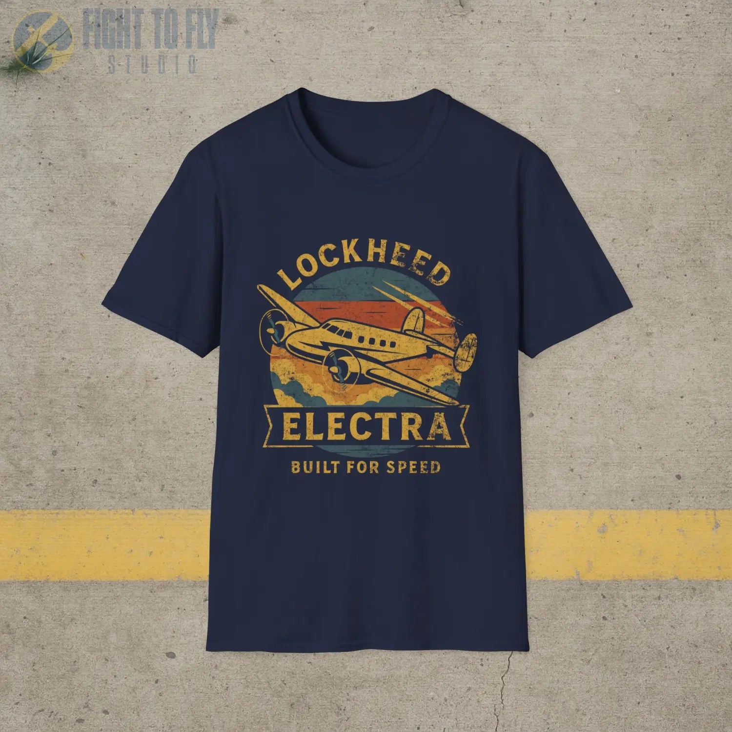 Lockheed Electra “Built for Speed” Retro T-Shirt - Pilot gifts - WWII warbird t-shirt