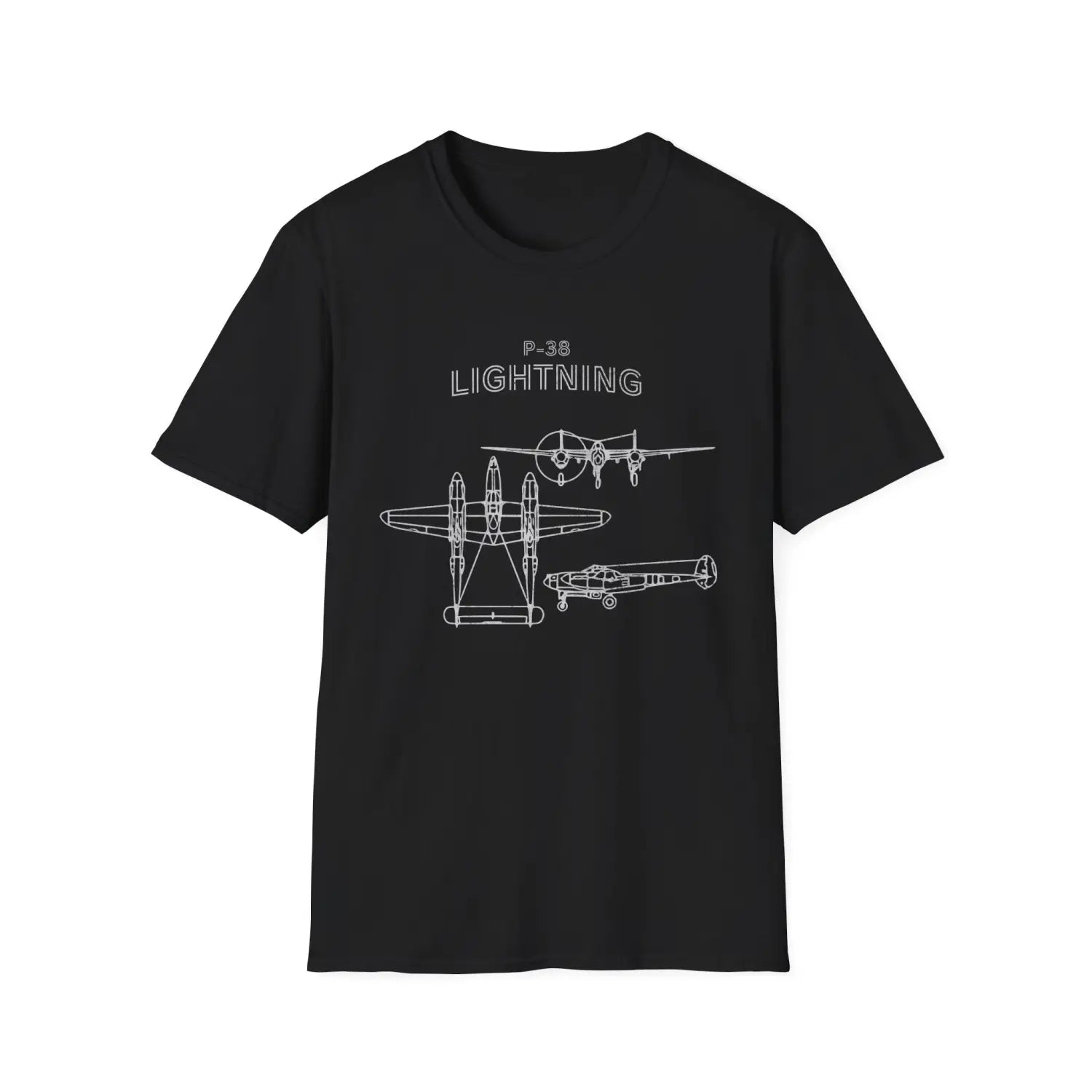 Lockheed P-38 Lightning — T-shirt - T-Shirt - Pilot gifts - WWII warbird t-shirt