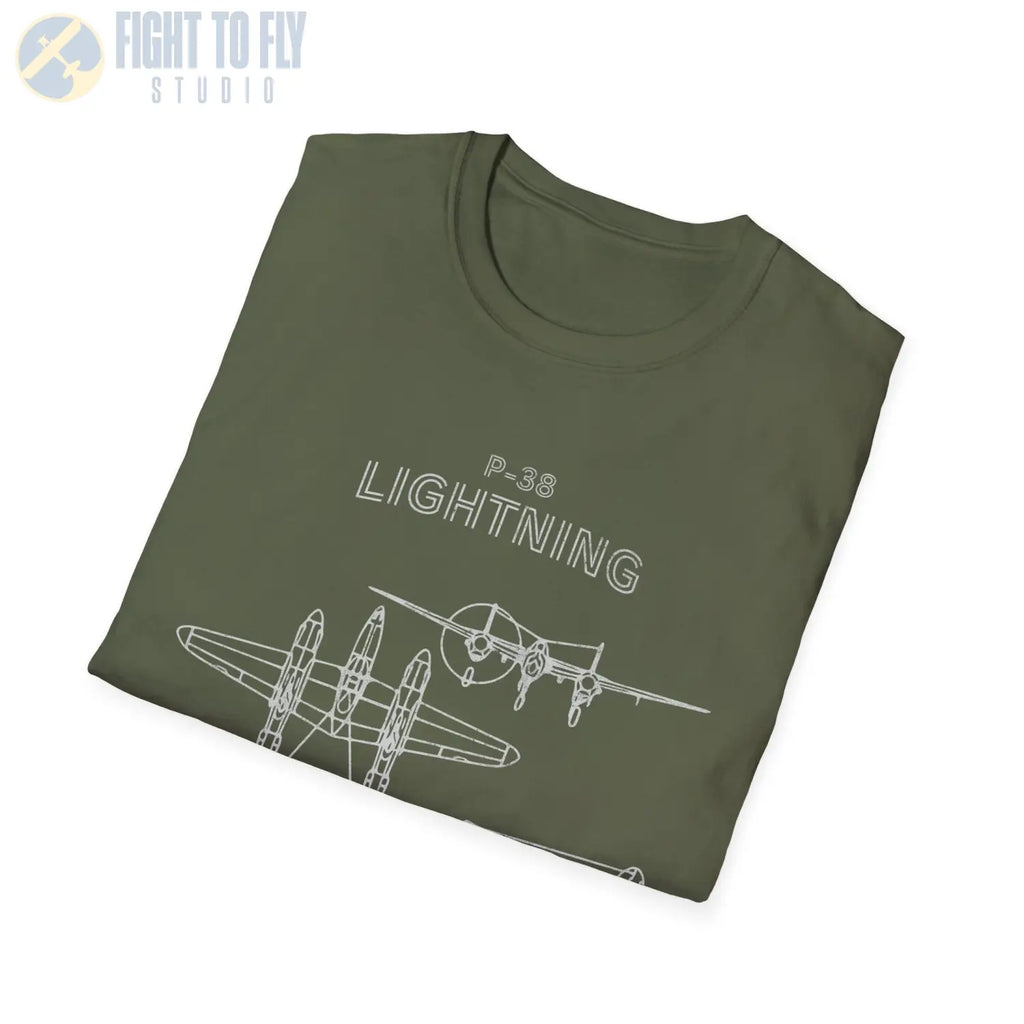 Lockheed P-38 Lightning — T-shirt - T-Shirt - Pilot gifts - WWII warbird t-shirt