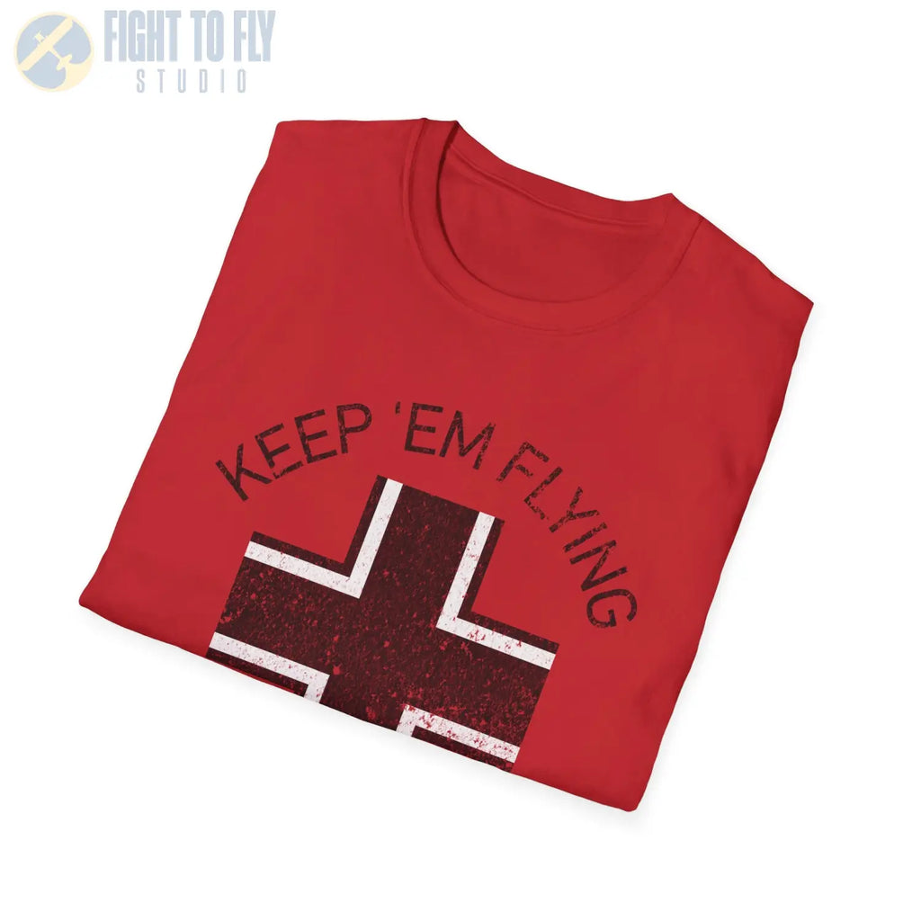Luftwaffe Balkenkreuz “Keep ’Em Flying” Early War T Shirt Pilot gifts WWII warbird t shirt