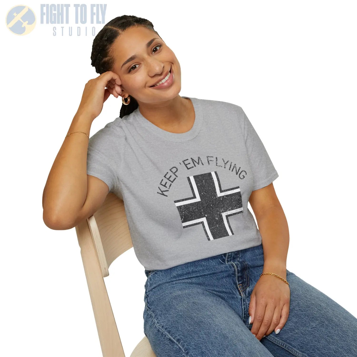 Luftwaffe Balkenkreuz “Keep ’Em Flying” Early War T Shirt Pilot gifts WWII warbird t shirt