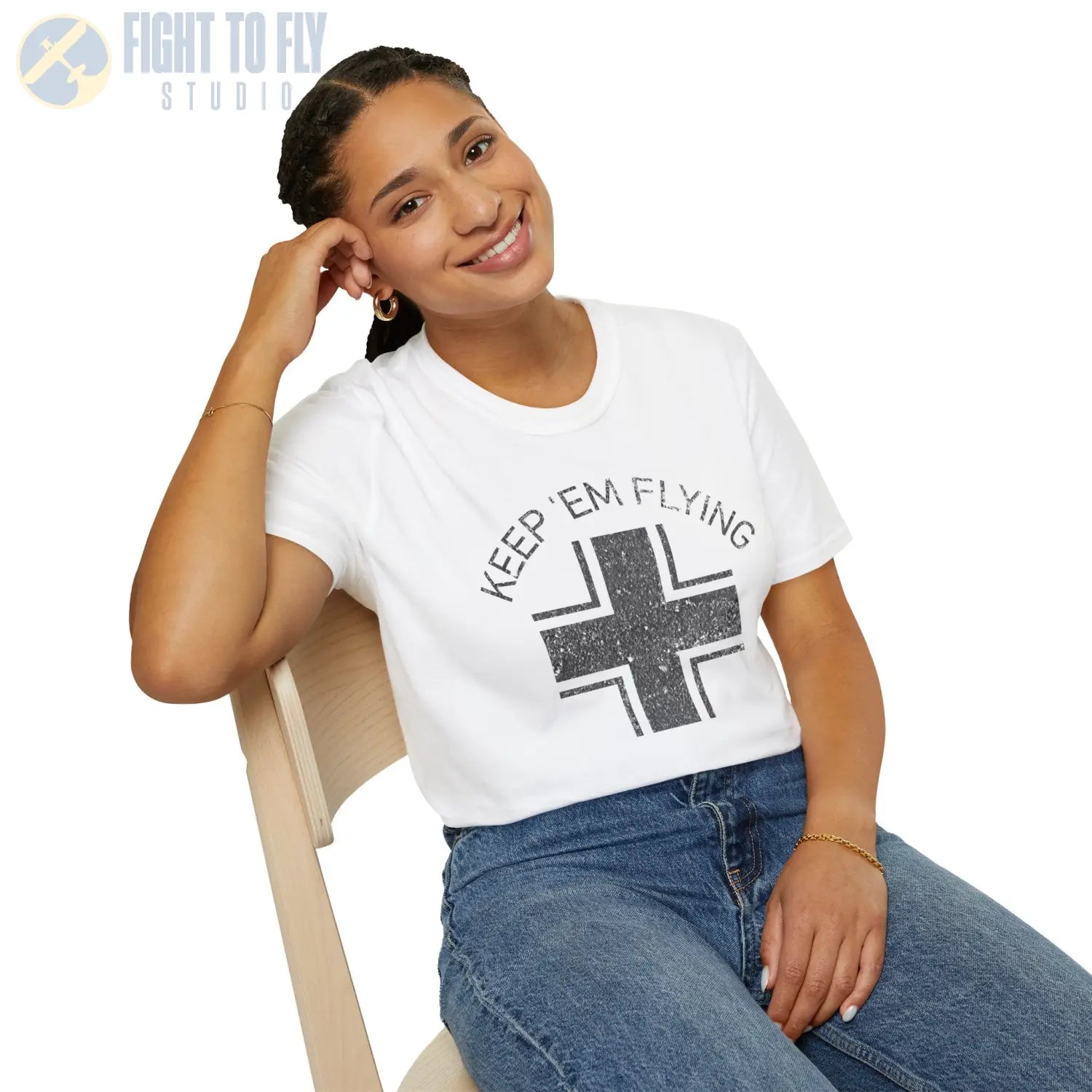 Luftwaffe Balkenkreuz “Keep ’Em Flying” Early War T Shirt Pilot gifts WWII warbird t shirt