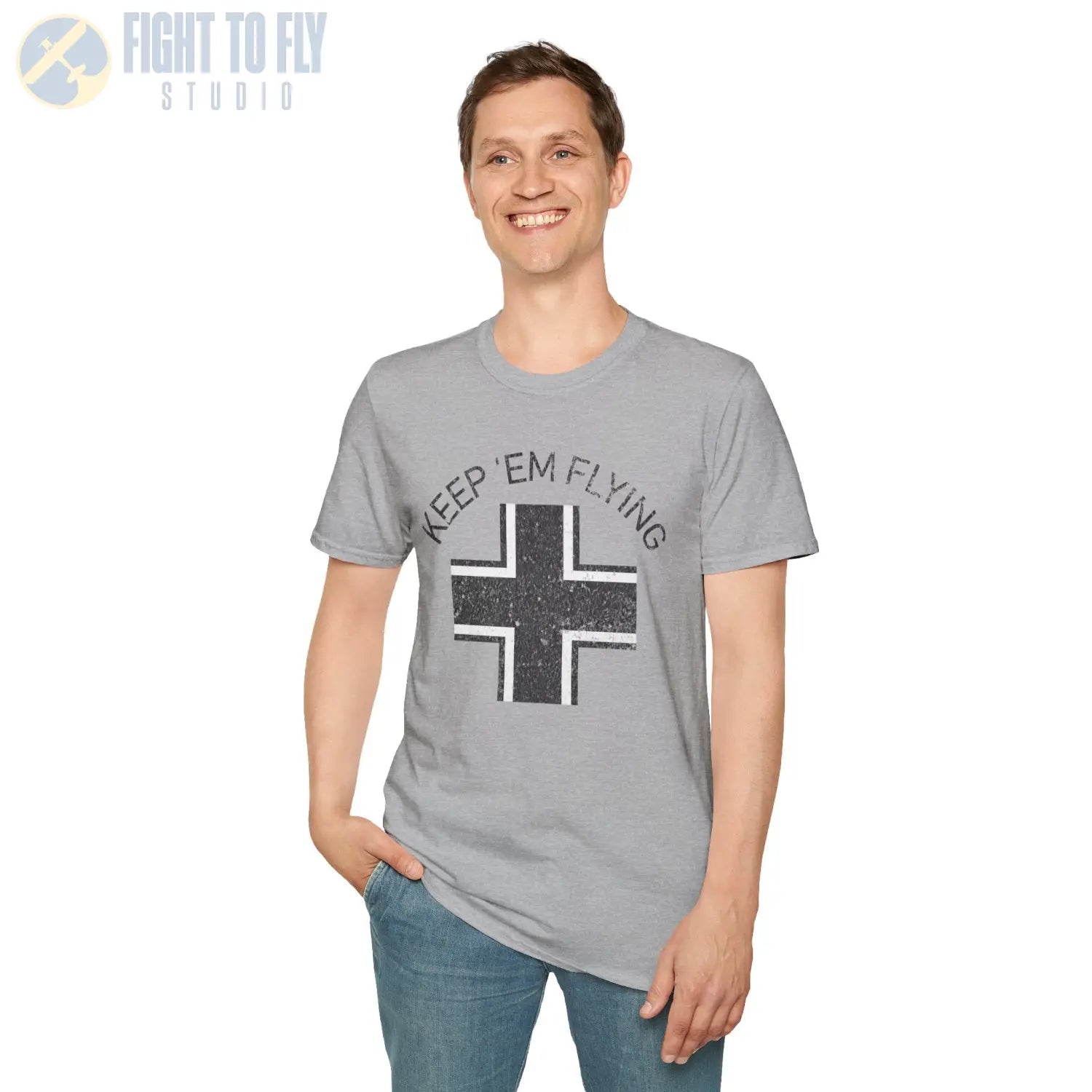 Luftwaffe Balkenkreuz “Keep ’Em Flying” Early War T Shirt Pilot gifts WWII warbird t shirt
