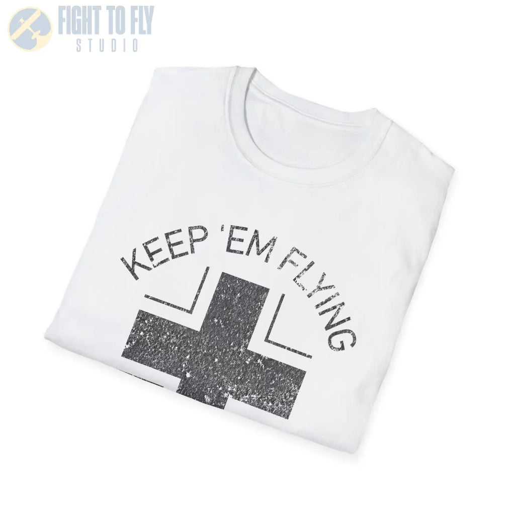 Luftwaffe Balkenkreuz “Keep ’Em Flying” Mid War T Shirt Pilot gifts WWII warbird t shirt