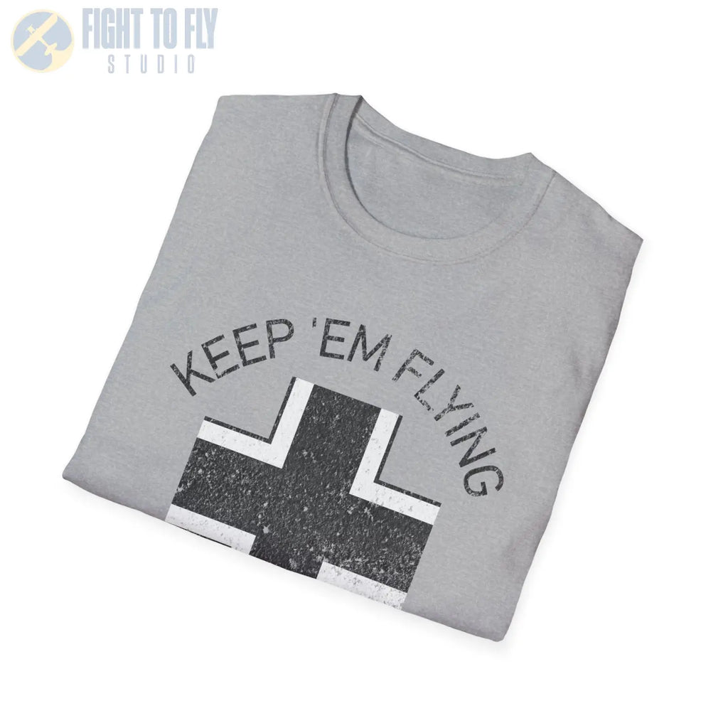 Luftwaffe Balkenkreuz “Keep ’Em Flying” Mid War T Shirt Pilot gifts WWII warbird t shirt