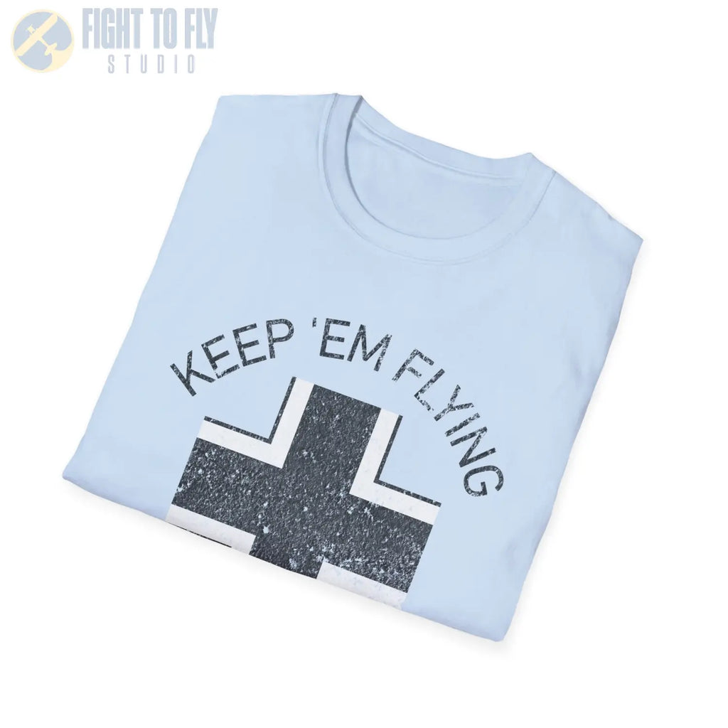 Luftwaffe Balkenkreuz “Keep ’Em Flying” Mid War T Shirt Pilot gifts WWII warbird t shirt