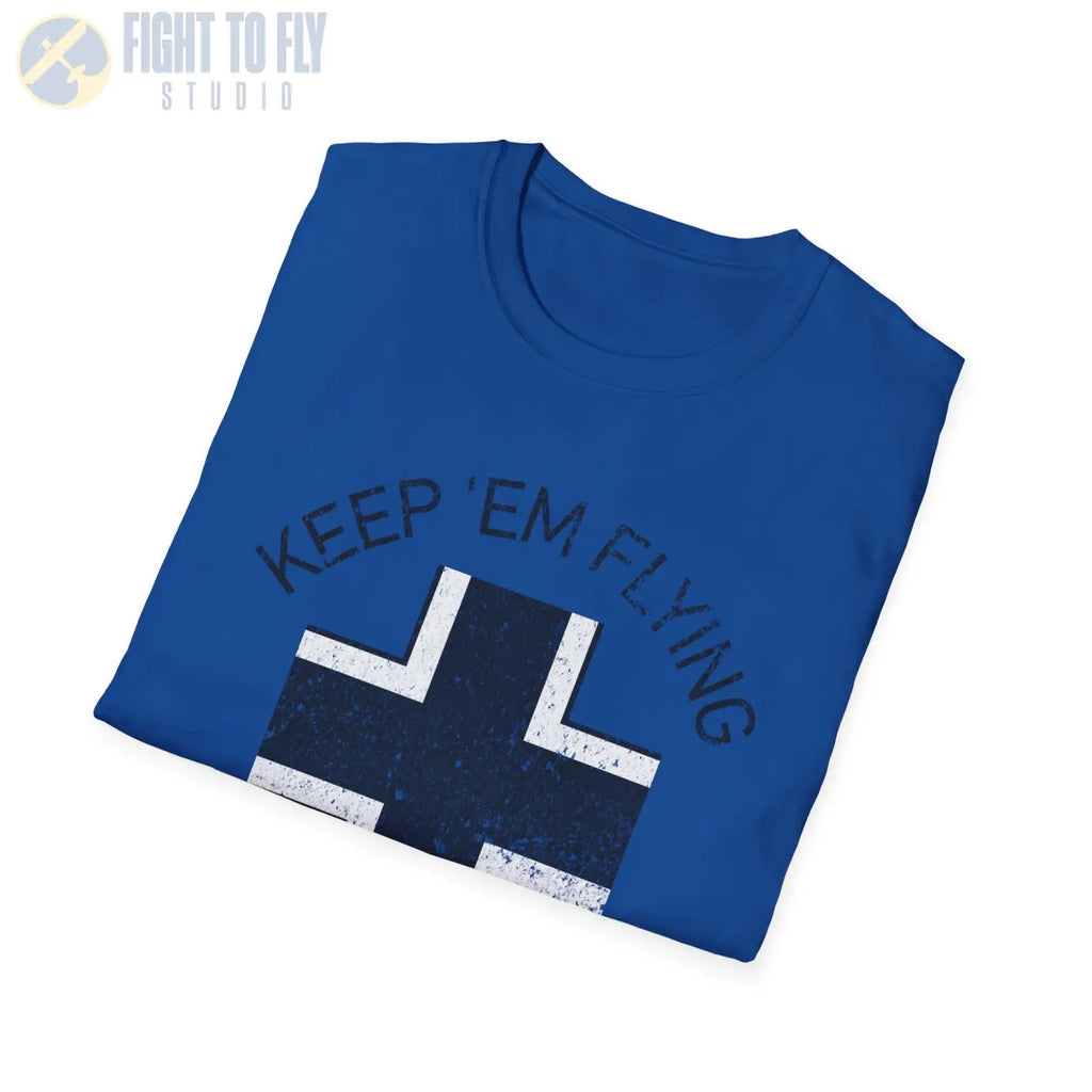 Luftwaffe Balkenkreuz “Keep ’Em Flying” Mid War T Shirt Pilot gifts WWII warbird t shirt