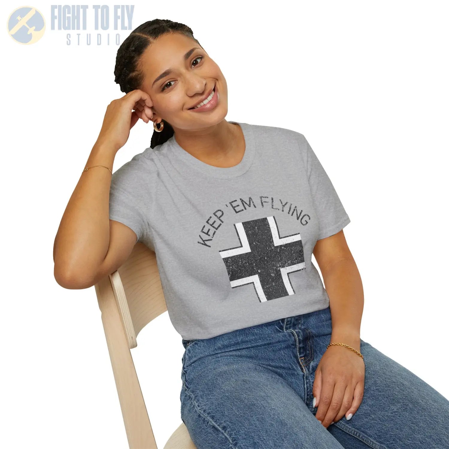 Luftwaffe Balkenkreuz “Keep ’Em Flying” Mid-War - T-Shirt - Pilot gifts - WWII warbird t-shirt