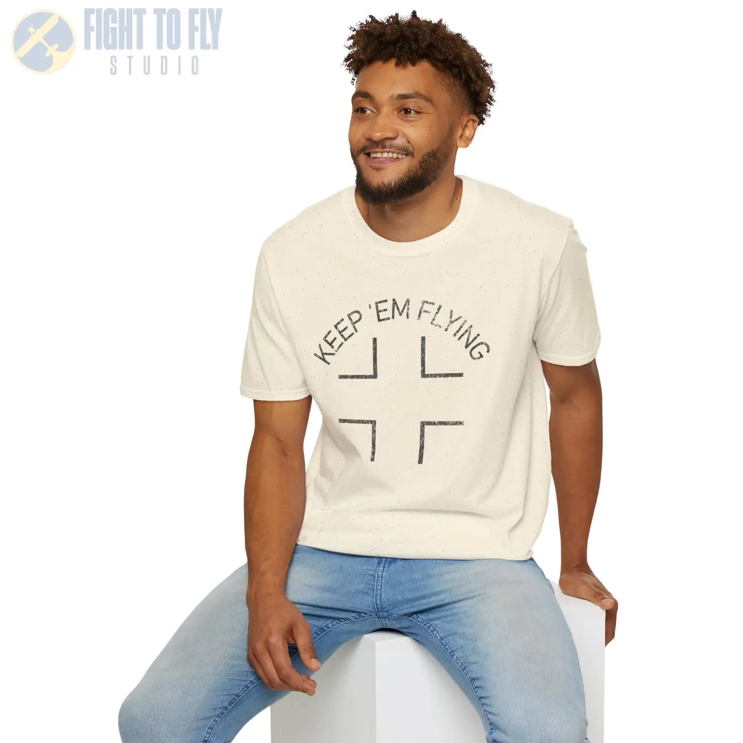 Luftwaffe Balkenkreuz “Keep ’Em Flying” Upper Wing Variant T Shirt Pilot gifts WWII warbird t shirt