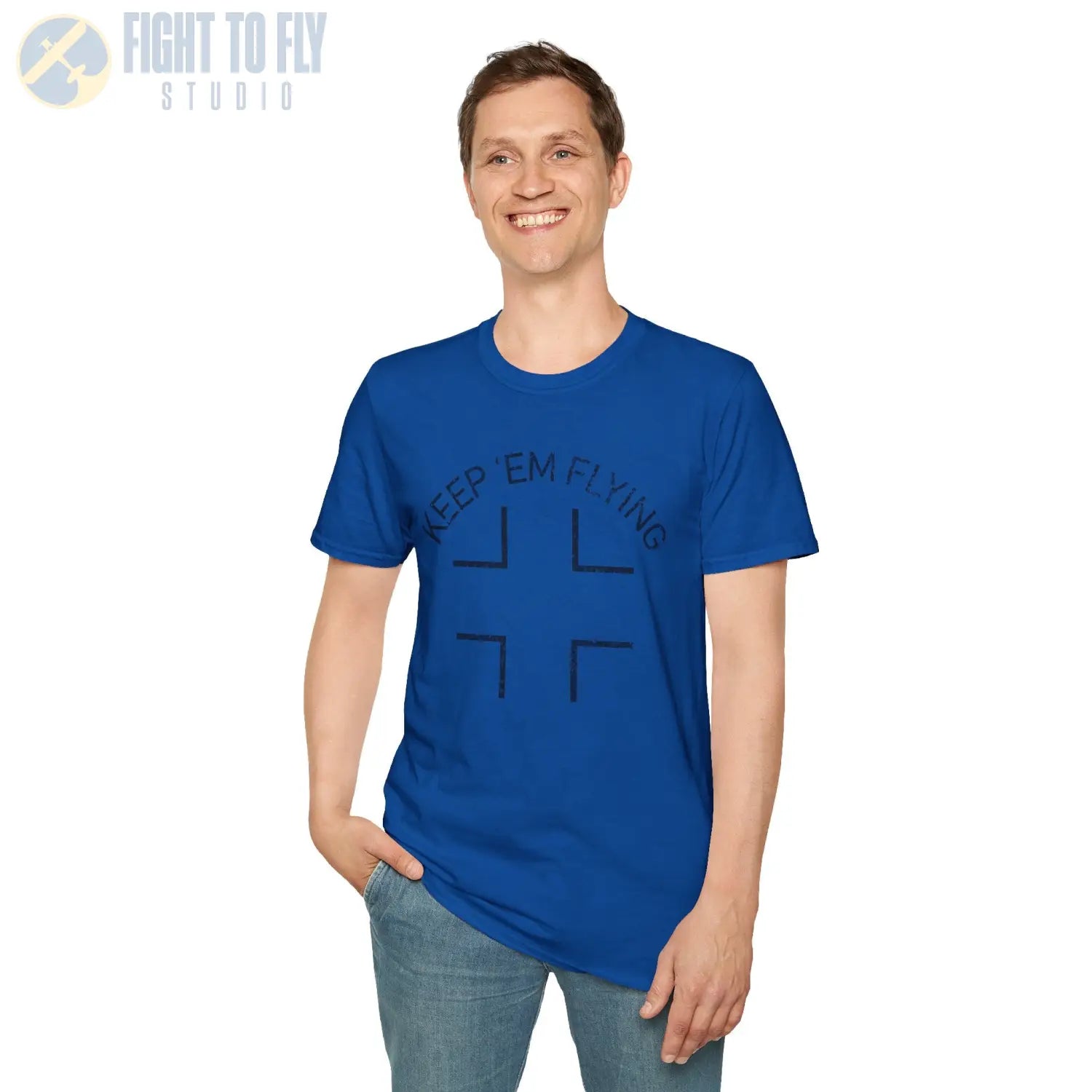 Luftwaffe Balkenkreuz “Keep ’Em Flying” Upper Wing Variant T Shirt Pilot gifts WWII warbird t shirt