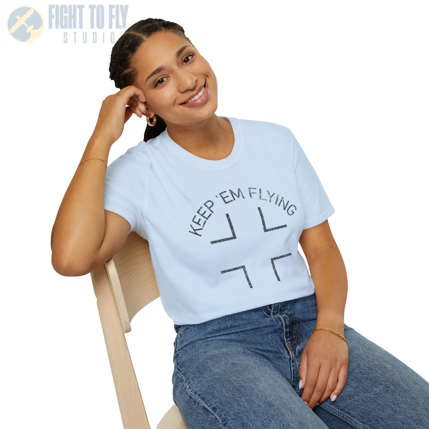 Luftwaffe Balkenkreuz “Keep ’Em Flying” Upper Wing Variant - T-Shirt - Pilot gifts - WWII warbird t-shirt