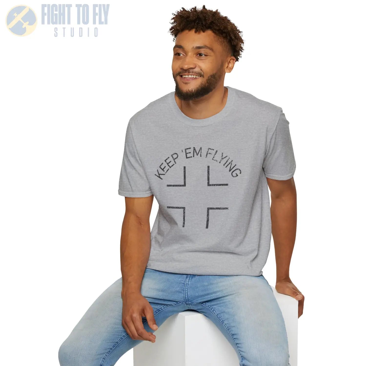 Luftwaffe Balkenkreuz “Keep ’Em Flying” Upper Wing Variant T Shirt Pilot gifts WWII warbird t shirt