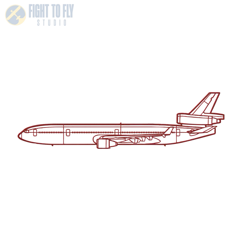 MD-11 Side Die Cut Metal Wall Art - Sign - Pilot gifts - WWII warbird t-shirt