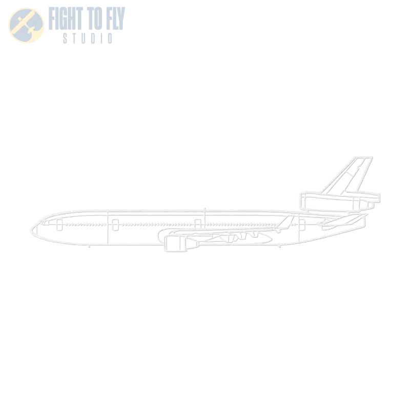 MD-11 Side Die Cut Metal Wall Art - Sign - Pilot gifts - WWII warbird t-shirt