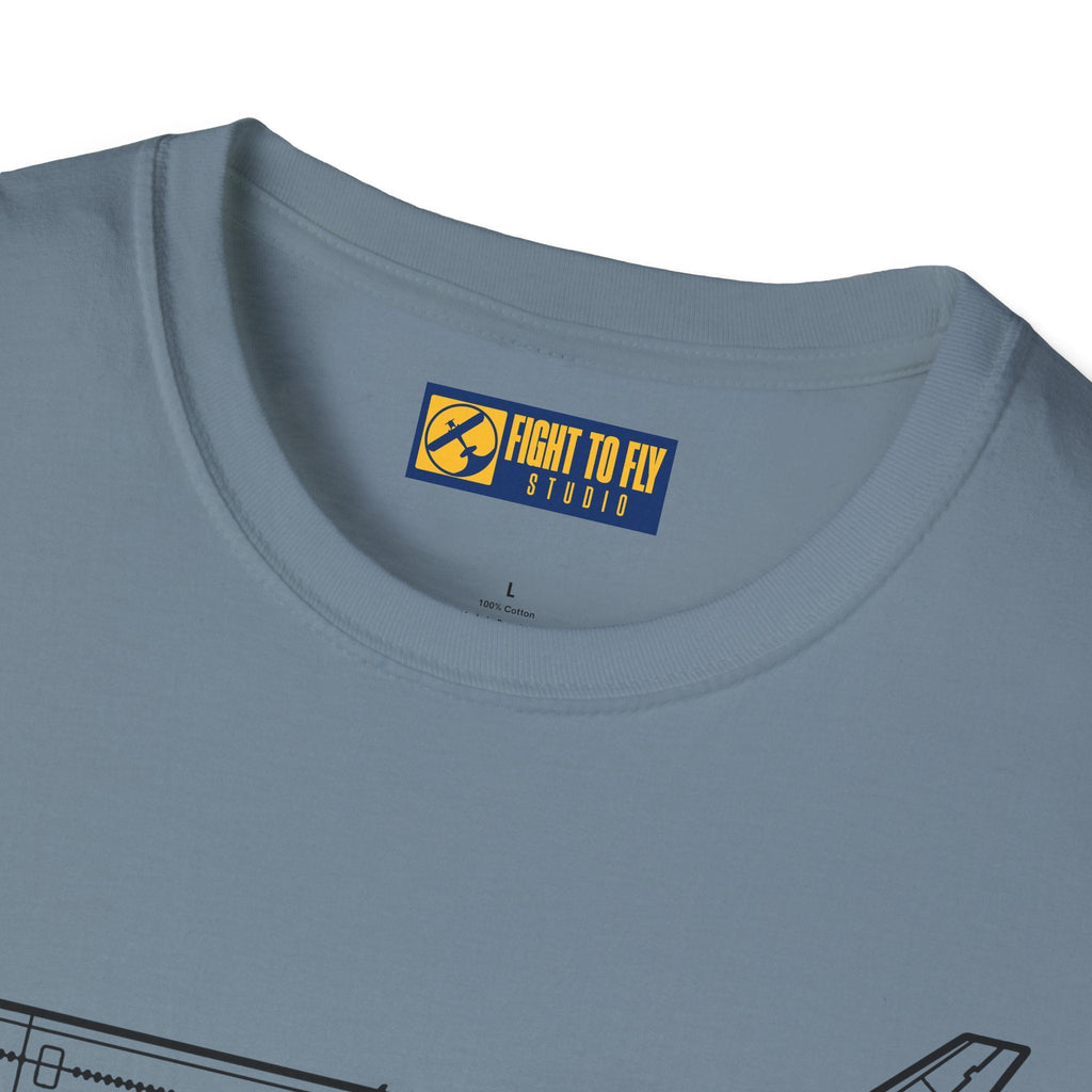 MD-11 T-Shirt – Trijet Widebody Jet Side Profile Aviation Tee - Pilot gifts - WWII warbird t-shirt