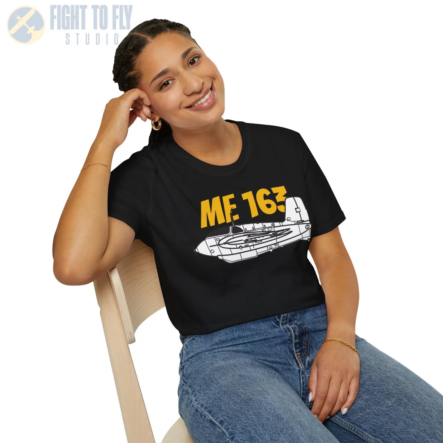 Me 163 Komet Side Profile T-Shirt - Pilot gifts - WWII warbird t-shirt