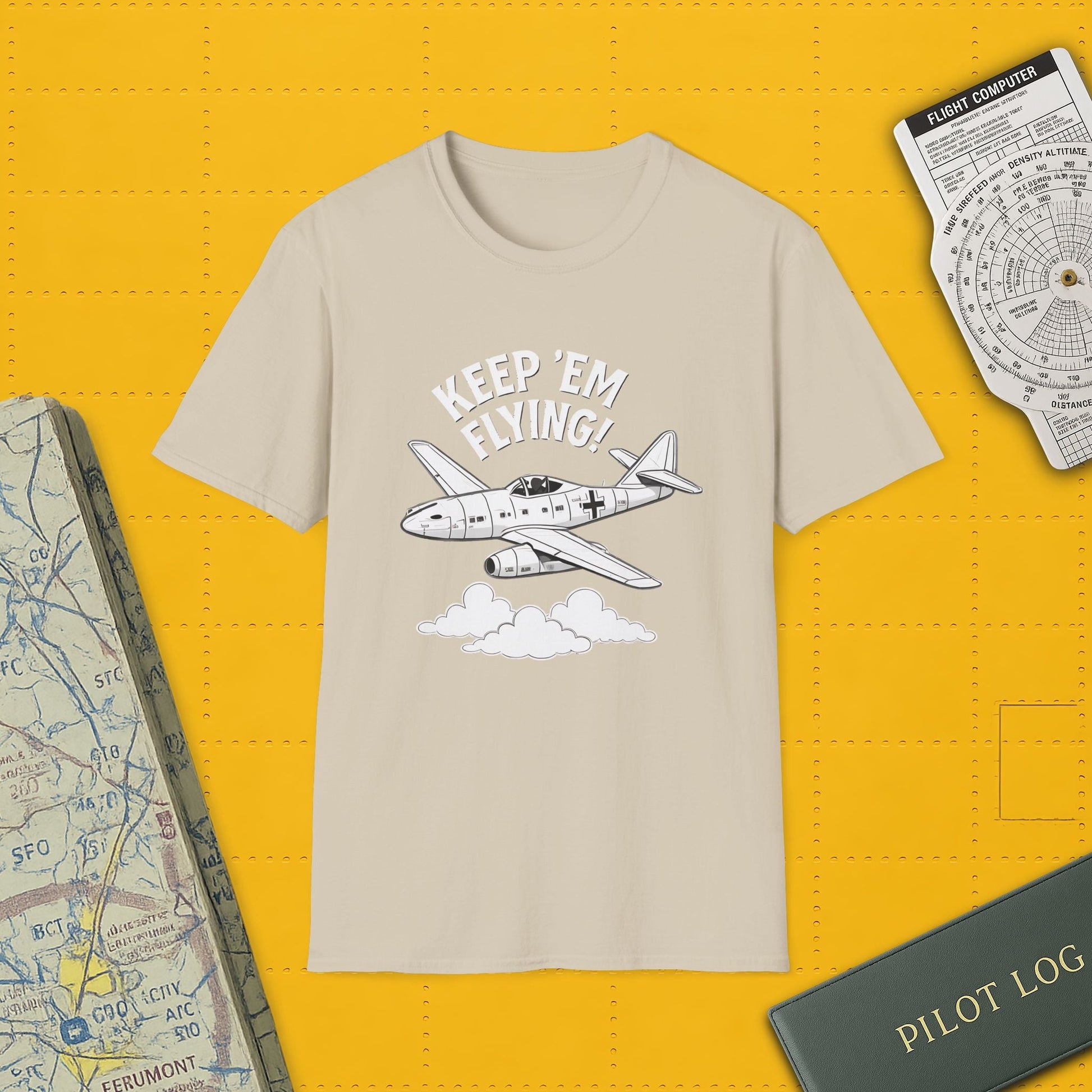Me 262 Premium T-Shirt – “Keep ’Em Flying!” WWII Jet Fighter Graphic Tee - Pilot gifts - warbird t-shirt