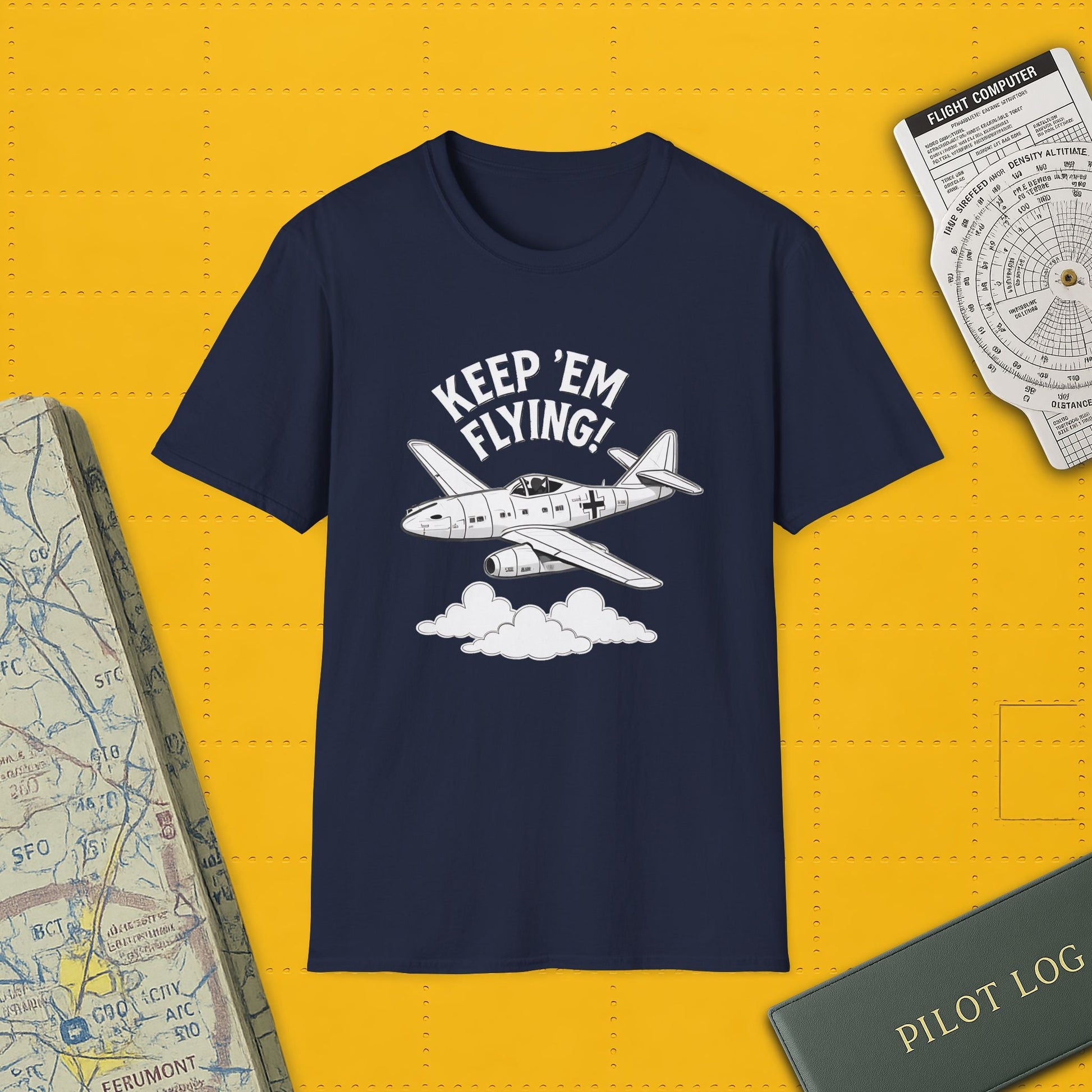 Me 262 Premium T-Shirt – “Keep ’Em Flying!” WWII Jet Fighter Graphic Tee - Pilot gifts - warbird t-shirt
