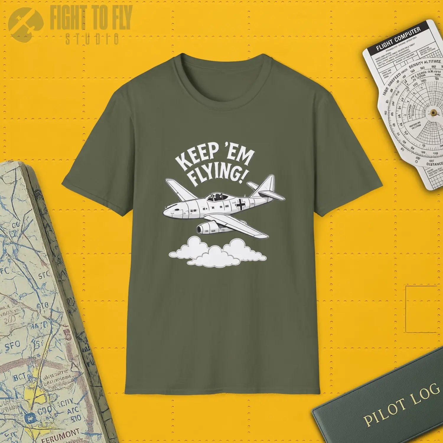 Me 262 “Keep ’Em Flying!” - T-Shirt - Pilot gifts - WWII warbird t-shirt