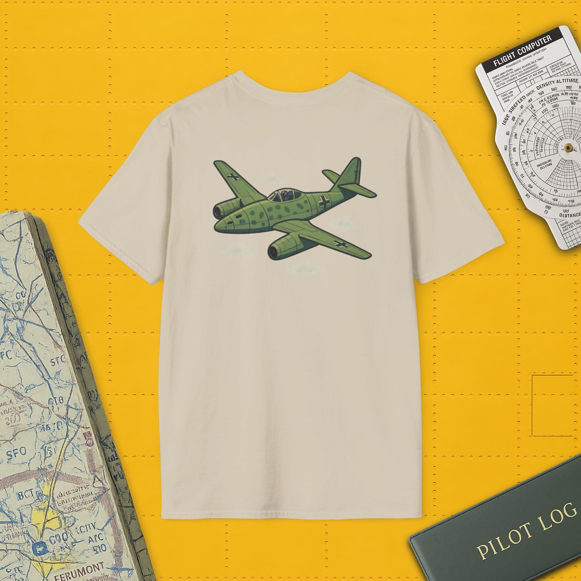 Me 262 Premium T-Shirt – WWII Jet Fighter Full Graphic Aviation Tee - Pilot gifts - warbird t-shirt