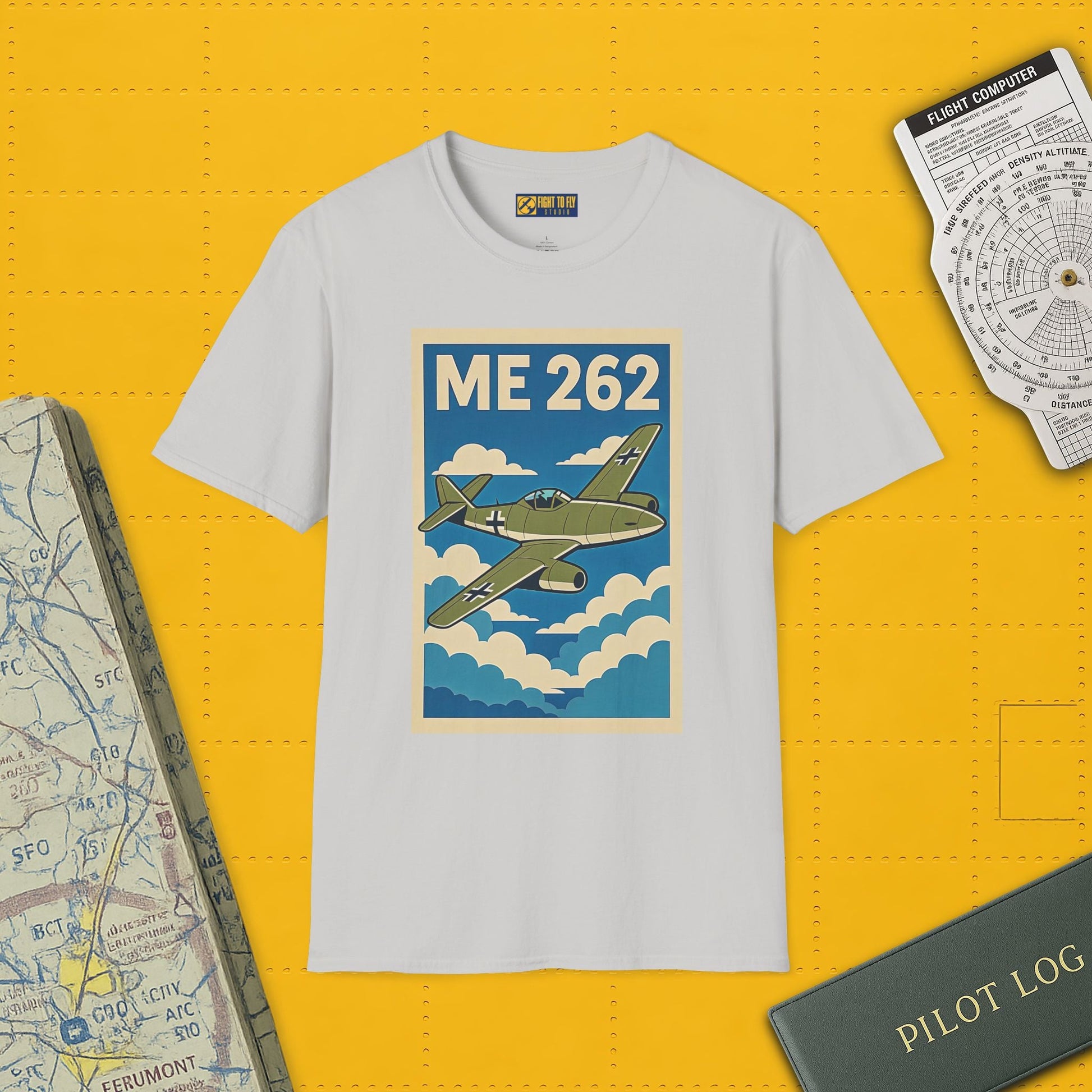 Me 262 Premium T-Shirt – WWII Jet Fighter Full Graphic Aviation Tee - Pilot gifts - warbird t-shirt