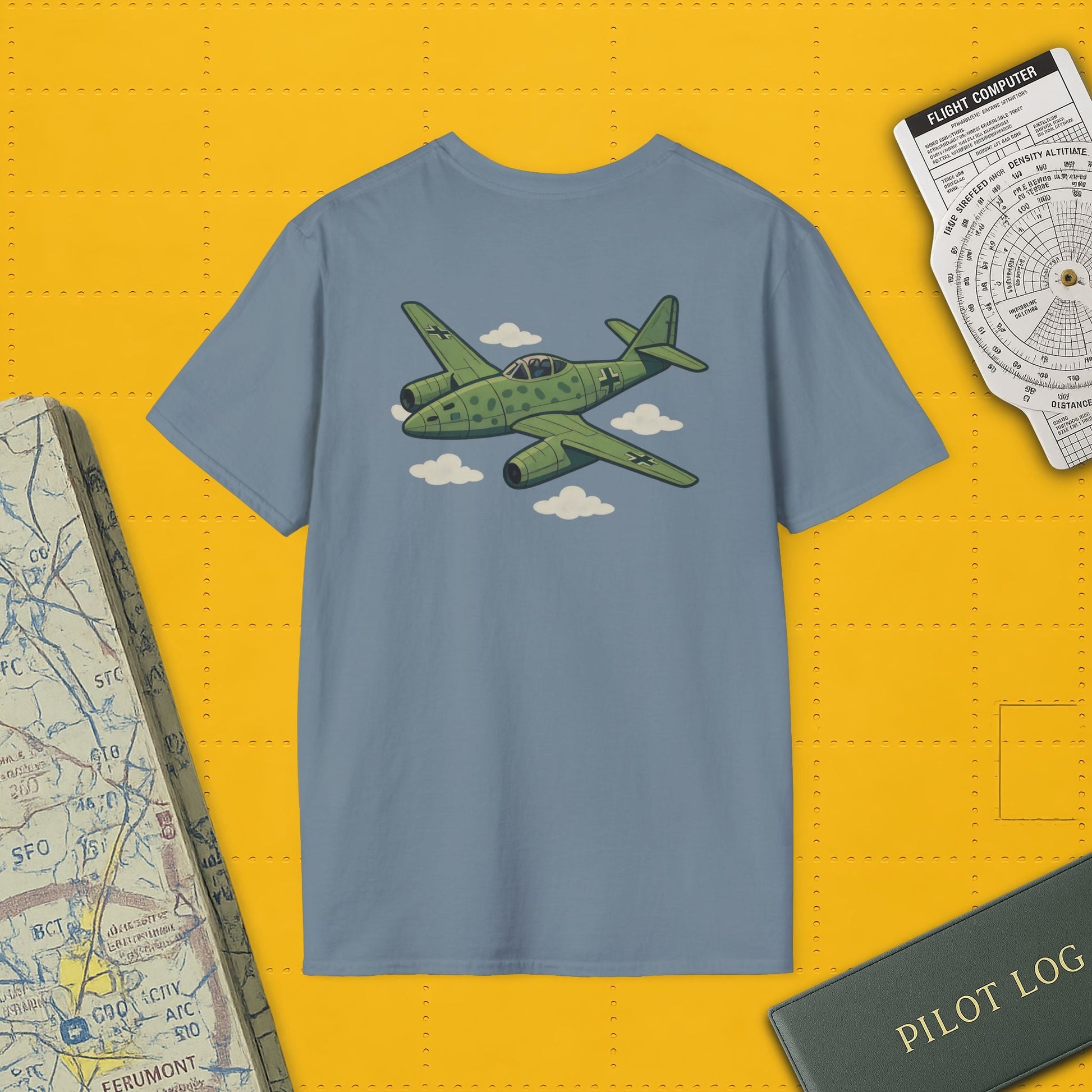 Me 262 Premium T-Shirt – WWII Jet Fighter Full Graphic Aviation Tee - Pilot gifts - warbird t-shirt