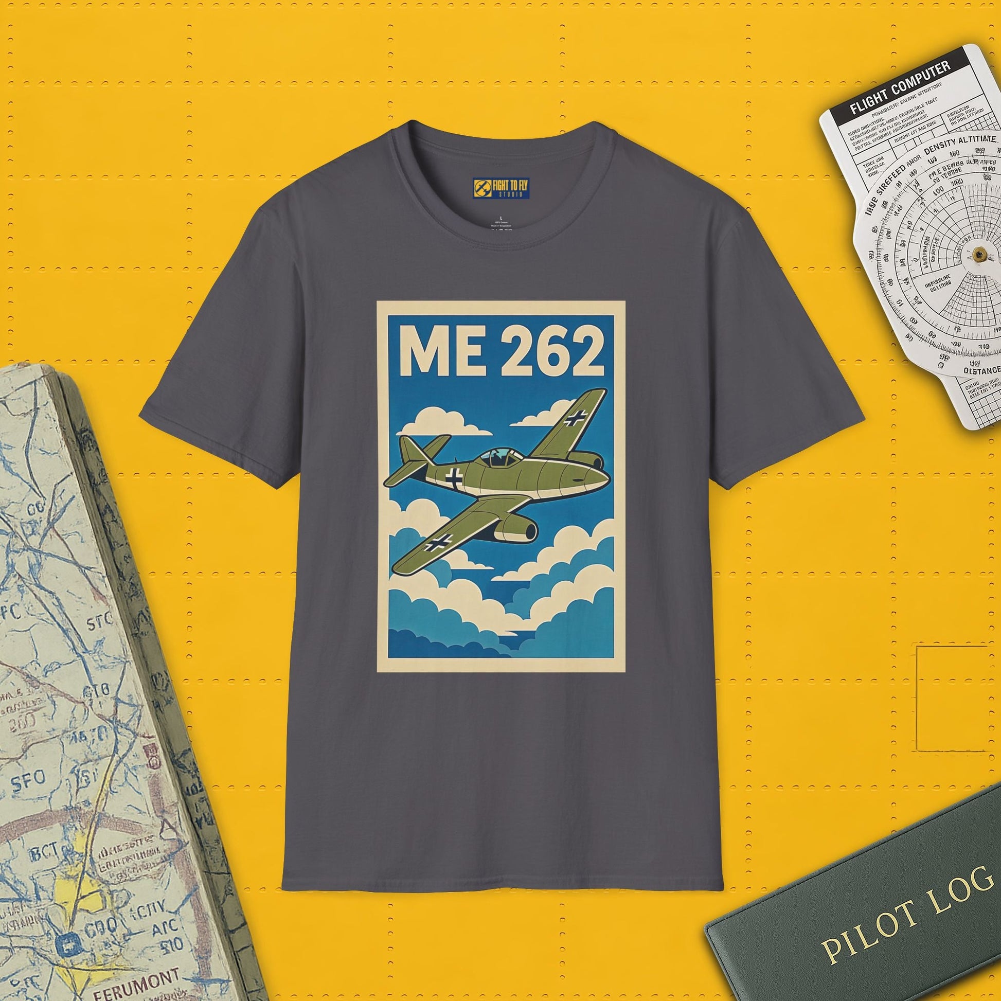 Me 262 Premium T-Shirt – WWII Jet Fighter Full Graphic Aviation Tee - Pilot gifts - warbird t-shirt