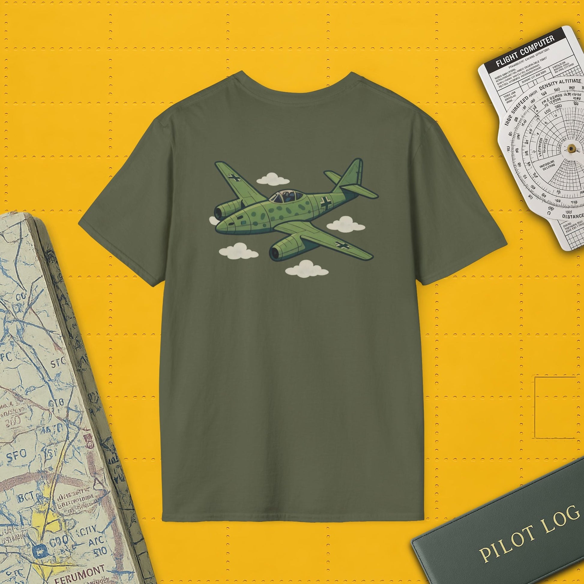 Me 262 Premium T-Shirt – WWII Jet Fighter Full Graphic Aviation Tee - Pilot gifts - warbird t-shirt