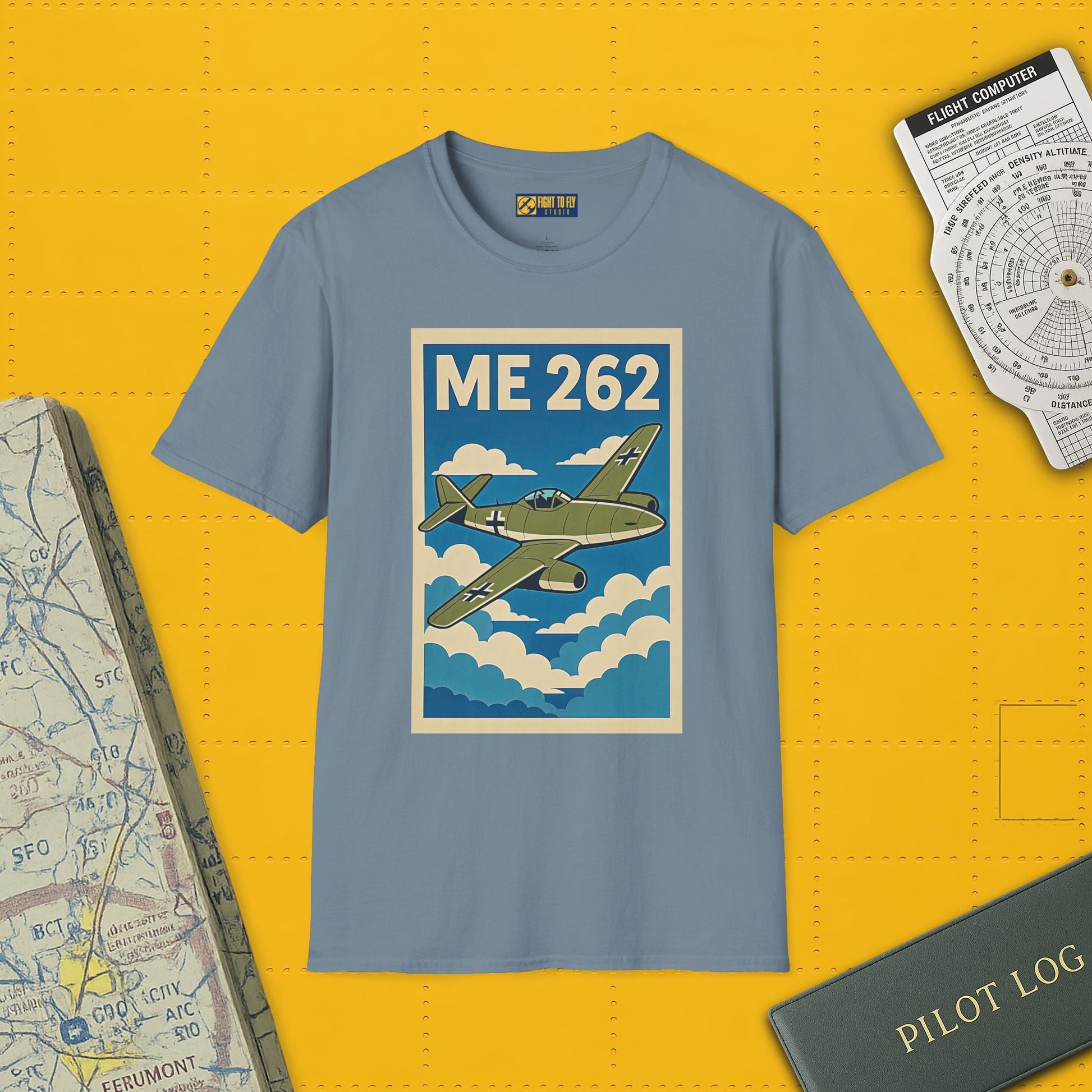 Me 262 Premium T-Shirt – WWII Jet Fighter Full Graphic Aviation Tee - Pilot gifts - warbird t-shirt