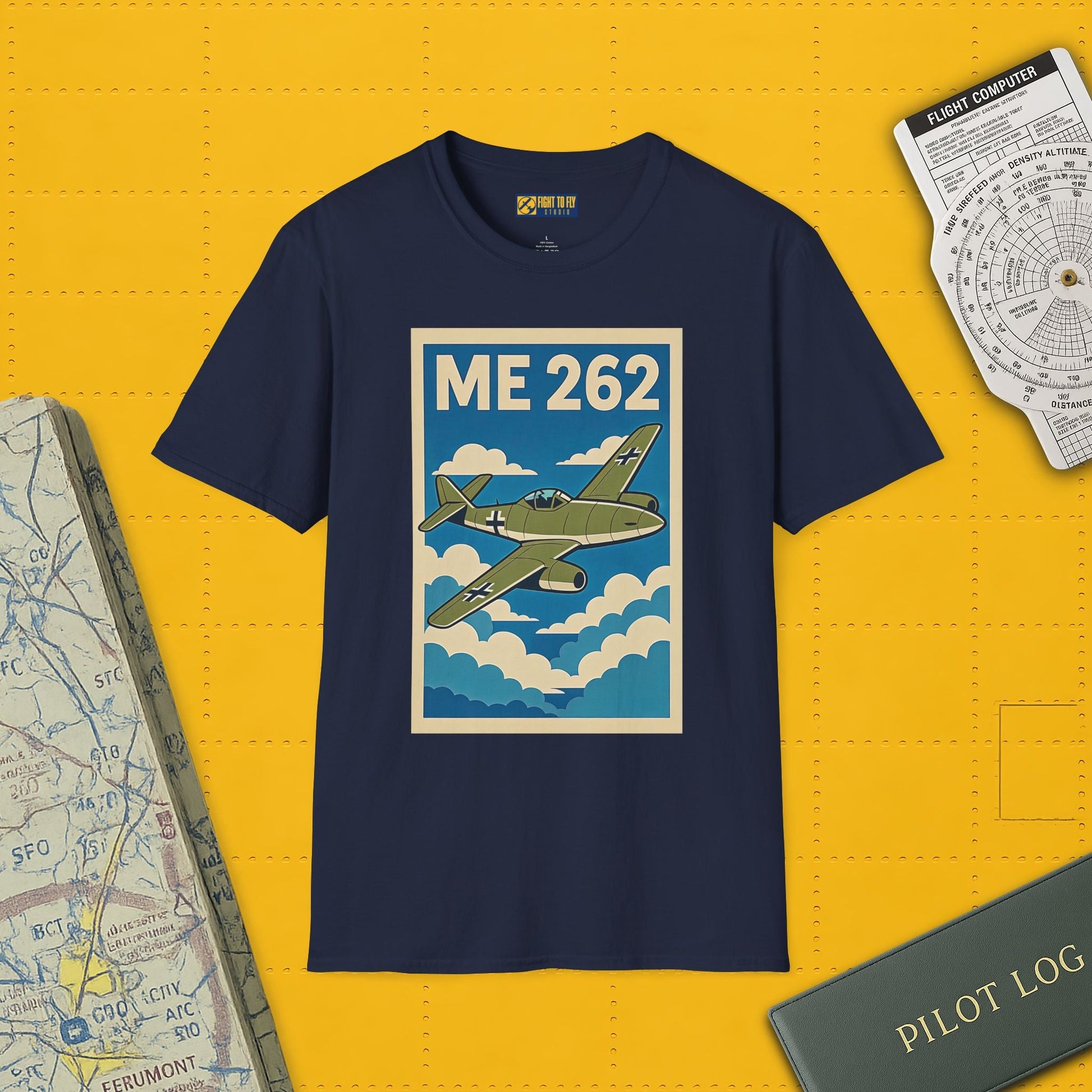 Me 262 Premium T-Shirt – WWII Jet Fighter Full Graphic Aviation Tee - Pilot gifts - warbird t-shirt