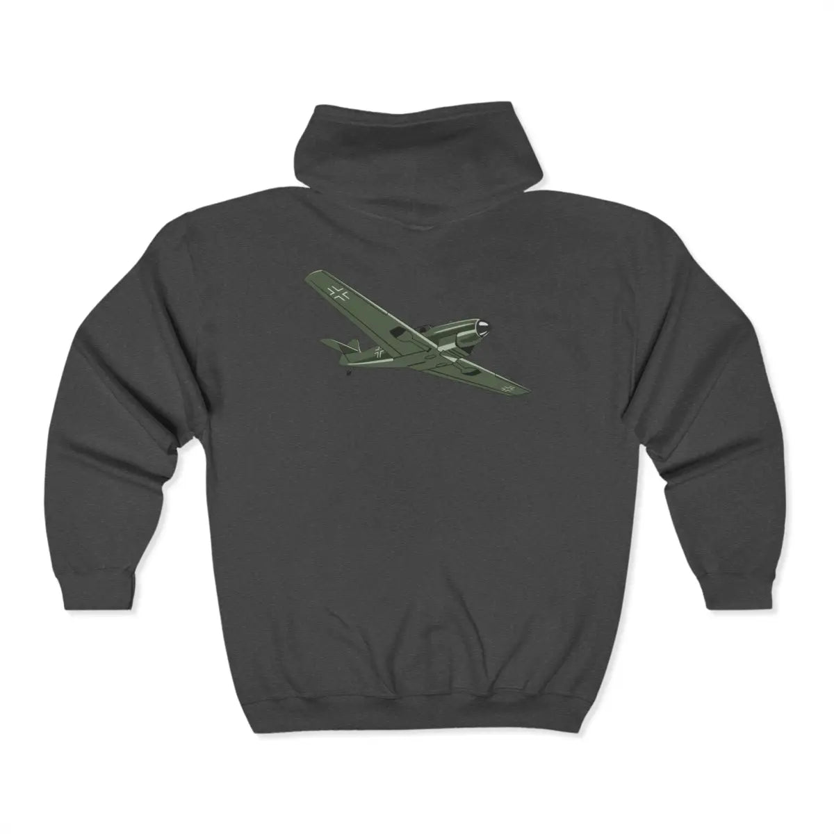 Messerschmitt Bf 109 Full Zip Hoodie - Gifts for pilots - Aviation apparel