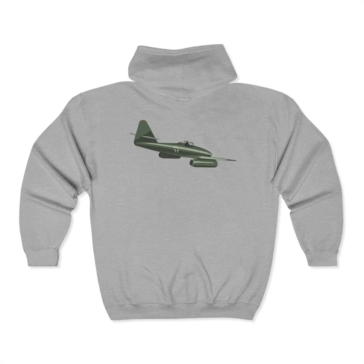 Messerschmitt ME 262 Full Zip Hoodie - Gifts for pilots - Aviation apparel